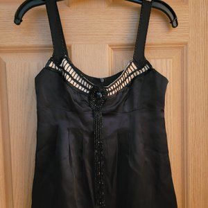 Y2K Gorgeous EUC Nanette Lepore Top with Black Jet Beading Size 2